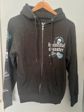 Beautiful Disaster Zip Up Hooded Sweater
